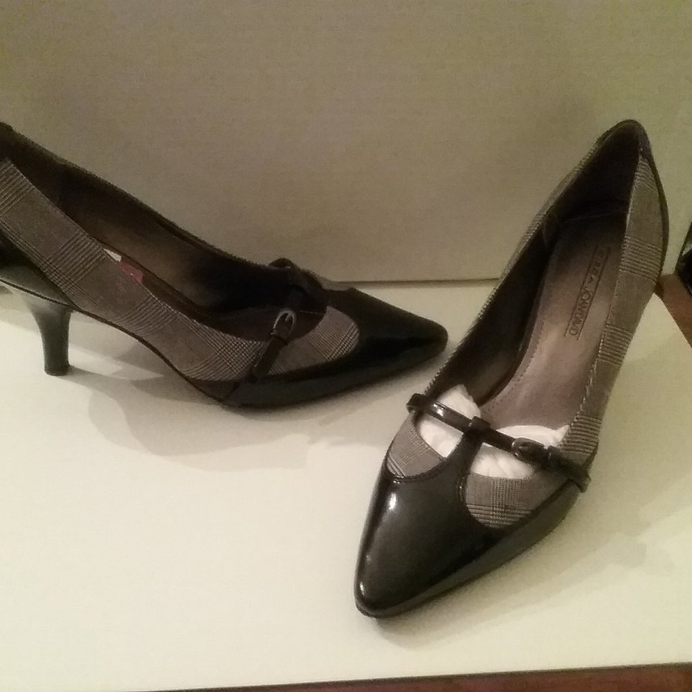 CIRCA Joan and David Fabric and Leather Pumps
